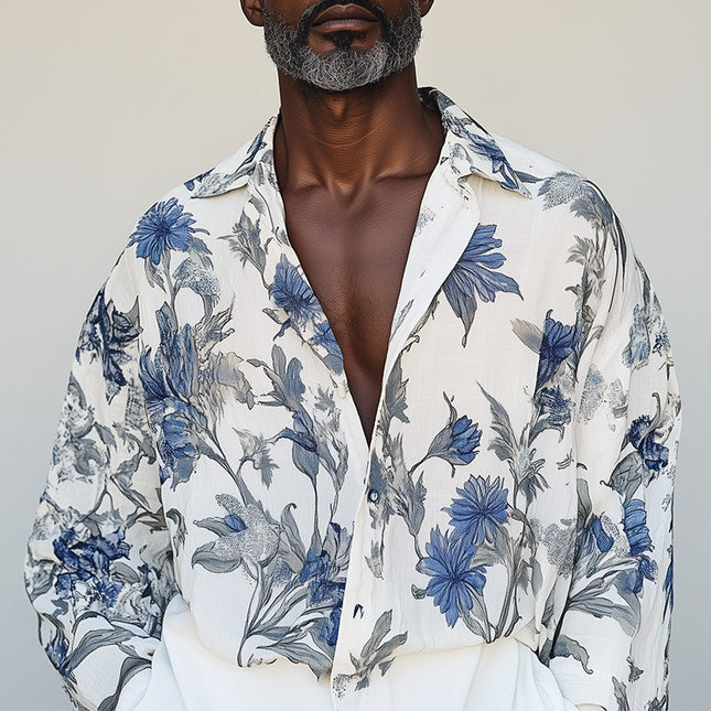Men's Long Sleeve Shirt | Spring Fashion | Lightweight & Breathable | Vibrant Unique Prints | Tailored Fit | Casual & Formal Style | Men's Clothing | Eye-Catching Design