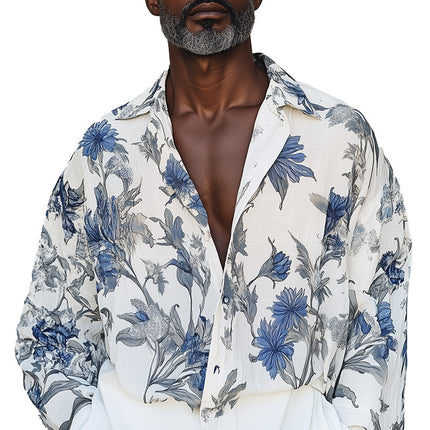 Men's Long Sleeve Shirt | Spring Fashion | Lightweight & Breathable | Vibrant Unique Prints | Tailored Fit | Casual & Formal Style | Men's Clothing | Eye-Catching Design