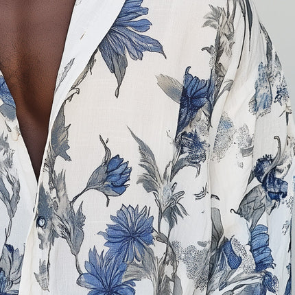 Men's Long Sleeve Shirt | Spring Fashion | Lightweight & Breathable | Vibrant Unique Prints | Tailored Fit | Casual & Formal Style | Men's Clothing | Eye-Catching Design