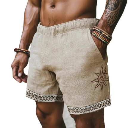 Men's Elastic Waist Printed Casual Summer Shorts | Breathable Fabric | Vibrant Design | Comfortable Fit | Pockets | Ideal for Beach & City Outings