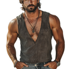 Men's Vintage V-Neck Tank Top | Casual Retro Style | Breathable Fabric | Comfortable Fit | Earthy Tones | Versatile for Outings & Beach Days | Perfect for Layering | Timeless Design