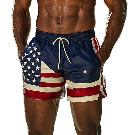 Men's Vintage Print Beach Shorts | Spring Fashion | Retro Style | Comfortable High-Quality Fabric | Durable Reinforced Stitching | Available in Multiple Sizes | Practical Side Pockets
