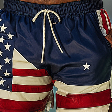 Men's Vintage Print Beach Shorts | Spring Fashion | Retro Style | Comfortable High-Quality Fabric | Durable Reinforced Stitching | Available in Multiple Sizes | Practical Side Pockets