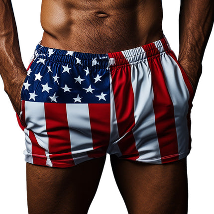 Men's Vintage Print Beach Shorts | Spring Fashion | Casual & Breathable | Retro Style | Adjustable Waistband | Comfortable Fit | Side Pockets | Ideal for Sunny Days & Beach Outings