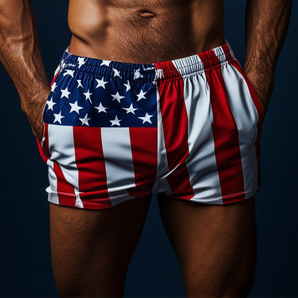 Men's Vintage Print Beach Shorts | Spring Fashion | Casual & Breathable | Retro Style | Adjustable Waistband | Comfortable Fit | Side Pockets | Ideal for Sunny Days & Beach Outings