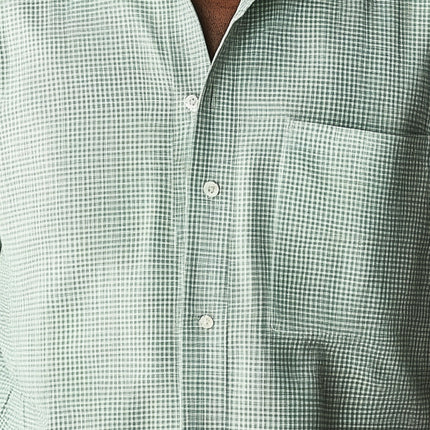 Men's Short Sleeve Shirt | Spring Fashion Textured Fabric | Tailored Fit | Breathable Comfort | Modern Men's Wardrobe Essential