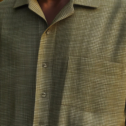 Men's Spring Short Sleeve Shirt | Textured Fabric | Modern Fit | Casual & Dressy Versatile Option | Unique Texture | Breathable Spring Wear | Quality Craftsmanship | Fashion Staple