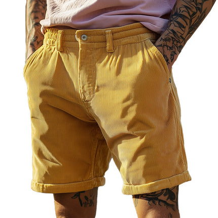 Men's Retro Corduroy Shorts | Spring Fashion | Thin Material | Tailored Fit | High-Quality Durable Fabric | Trendy Design | Multiple Colors | Men's Clothing
