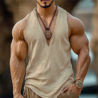 Men's V-Neck Tank Top | Summer Sleeveless Shirt | Basic Casual Solid Color | Soft Breathable Cotton | Sizes S-3XL | Machine Washable | Classic Fit | Versatile Staple for Warm Weather
