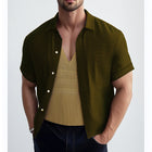 Men's Short Sleeve Textured Shirt | Summer Casual Top | Button-Down Collar | S-3XL | Breathable Fabric | Versatile Men's Clothing | Machine Washable