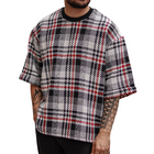 Men's Retro Plaid T-Shirt | Round Neck | Short Sleeve | Casual Style | Breathable Cotton Blend | Vintage Look | All Sizes Available | Comfortable Fit