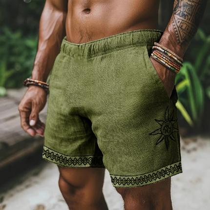 Men's Elastic Waist Printed Casual Summer Shorts | Breathable Fabric | Vibrant Design | Comfortable Fit | Pockets | Ideal for Beach & City Outings