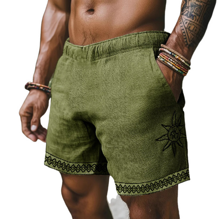 Men's Elastic Waist Printed Casual Summer Shorts | Breathable Fabric | Vibrant Design | Comfortable Fit | Pockets | Ideal for Beach & City Outings