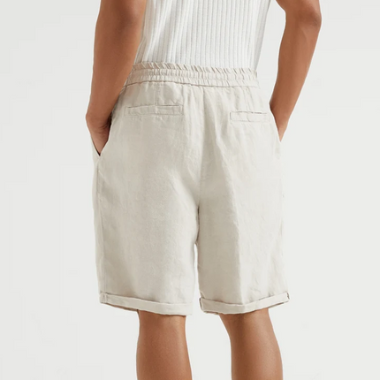 Men's Elastic Waist Shorts | Cotton Linen Blend | Comfortable Casual Fit | Breathable Lightweight Fabric | Adjustable Drawstring | Functional Pockets | Classic Style | Versatile Everyday Shorts