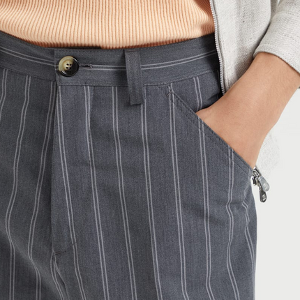 Men's Spring Cotton Linen Striped Pants | Classic Casual Woven Fabric | Relaxed Fit | Breathable Comfort | Functional Pockets | Versatile Wardrobe Essential