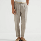Men's Cotton Linen Blend Striped Suit Pants | Tailored Fit | Classic Casual Style | Breathable & Comfortable | Spring Summer Wardrobe Essential | Versatile for Formal & Casual Events