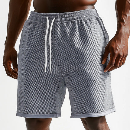 Men's Beach Shorts | Solid Color Mesh Fabric | Breathable Quick-Dry | Elastic Waist | Spring Fashion | Casual Summer Wear