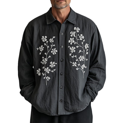 Men's Casual Shirt | Spring Fashion | Embroidered Long Sleeve | Premium Comfort | Breathable Fabric | Sophisticated Design | Versatile Style | Relaxed Fit | Perfect for Everyday | Ideal for Casual and Semi-Formal Occasions