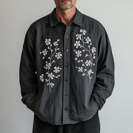 Men's Casual Shirt | Spring Fashion | Embroidered Long Sleeve | Premium Comfort | Breathable Fabric | Sophisticated Design | Versatile Style | Relaxed Fit | Perfect for Everyday | Ideal for Casual and Semi-Formal Occasions