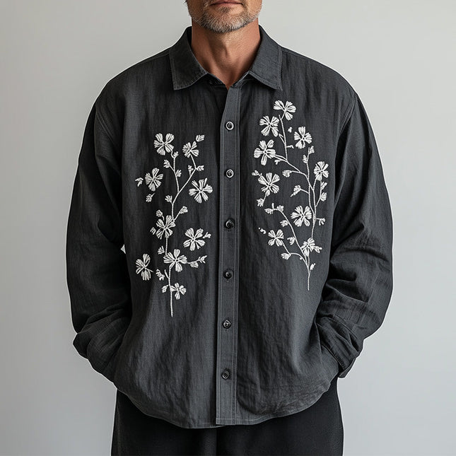 Men's Casual Shirt | Spring Fashion | Embroidered Long Sleeve | Premium Comfort | Breathable Fabric | Sophisticated Design | Versatile Style | Relaxed Fit | Perfect for Everyday | Ideal for Casual and Semi-Formal Occasions