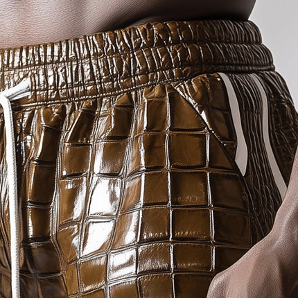 Men's Vintage Leather Shorts | Spring Fashion | Casual Sports Style | High-Quality Materials | Versatile Comfort | Timeless Design