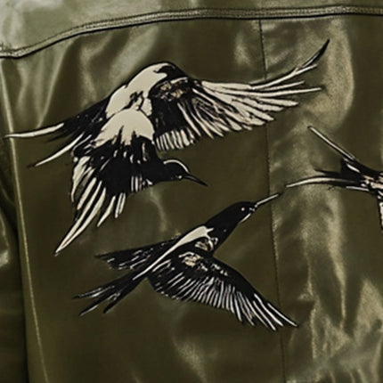Men's Vintage Embroidered Leather Jacket | Spring Fashion | Premium Quality | Sophisticated Style | Classic Outerwear | Comfortable Fit | Unique Detailing | High-Grade Zippers | Luxurious Feel