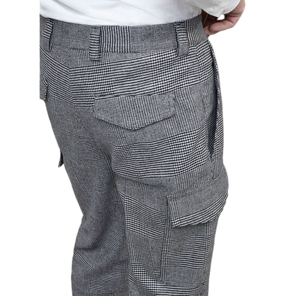 Men's Houndstooth Pattern Multi-Pocket Pants | Spring Fashion | Classic Casual Style | Comfortable Fit | Durable Fabric | Versatile Styling Options