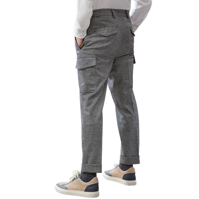 Men's Houndstooth Pattern Multi-Pocket Pants | Spring Fashion | Classic Casual Style | Comfortable Fit | Durable Fabric | Versatile Styling Options