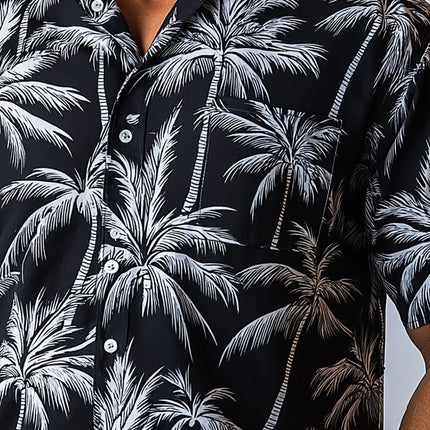 Men's Spring Cotton Linen Shirt | Short Sleeve | Printed Pattern | Casual & Breathable | Lightweight | Elegant Design | Comfortable Fit | Durable Construction | Versatile Wardrobe Essential