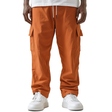 Men's Casual Sports Pants | Spring Fashion | Solid Color | Cotton Linen Blend | Elastic Waist | Breathable Comfort | Versatile Style | Multiple Pockets | Modern Relaxed Fit | Perfect for Daily Wear
