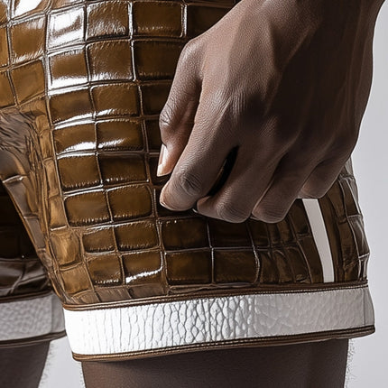 Men's Vintage Leather Shorts | Spring Fashion | Casual Sports Style | High-Quality Materials | Versatile Comfort | Timeless Design