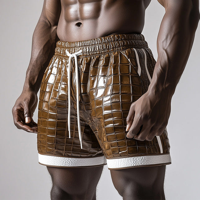 Men's Vintage Leather Shorts | Spring Fashion | Casual Sports Style | High-Quality Materials | Versatile Comfort | Timeless Design