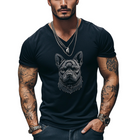 Men's V-Neck T-Shirt | Short Sleeve Tee | Fun Puppy Print | Casual Style | Comfortable Fit | Relaxed Wear | Whimsical Design | Soft & Breathable Fabric | Ideal for Casual Outings | Fashionable Top