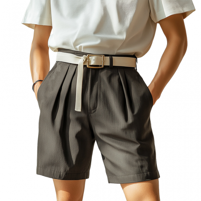 Men's Slim Fit Suit Shorts | Casual Breathable Cotton Blend | Tailored Style With Pockets | Multiple Colors & Sizes | Easy Care | Premium Quality | Versatile Warm Weather Wardrobe Essential