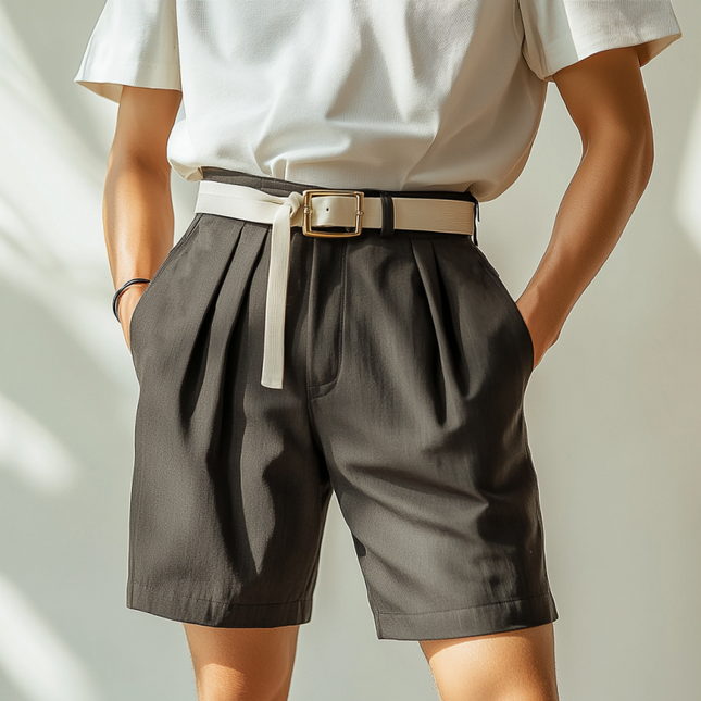 Men's Slim Fit Suit Shorts | Casual Breathable Cotton Blend | Tailored Style With Pockets | Multiple Colors & Sizes | Easy Care | Premium Quality | Versatile Warm Weather Wardrobe Essential