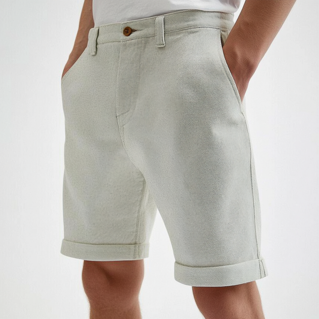 Men's Cotton Twill Slim Shorts | Casual Breathable Comfort | High-Quality Fabric | Slim Fit Design | Versatile Style | Practical Pockets | Classic Colors | Easy Care | Sizes Available | Fashion-Forward Shorts