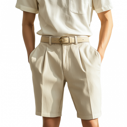 Men's Slim Fit Suit Shorts | Breathable Cotton Blend | Casual Tailored Style | Lightweight Summer Shorts | Functional Pockets | Versatile Colors | Easy Care | Available in Multiple Sizes