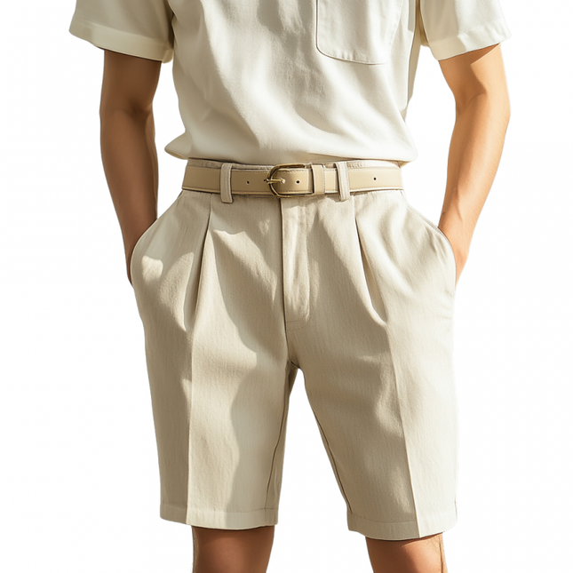 Men's Slim Fit Suit Shorts | Breathable Cotton Blend | Casual Tailored Style | Lightweight Summer Shorts | Functional Pockets | Versatile Colors | Easy Care | Available in Multiple Sizes