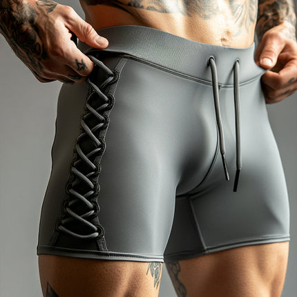 Men's Casual Drawstring Shorts | High Stretch | Solid Color | Comfortable Fit | Breathable Fabric | Versatile Summer Style | Sizes S-3XL | Elastic Waistband | Above Knee Length