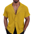 Men's Summer Shirt | Textured Design | Notched Lapel | Skin Friendly | Short Sleeve | Breathable Fabric | Casual & Office Wear | Sizes S to 3XL | Machine Washable | Multiple Colors | Regular Fit