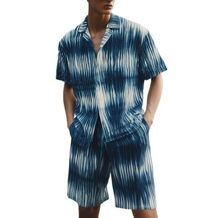 Men's Tie Dye Shorts and Short Sleeve Shirt Set | Summer Fashion | Breathable Lightweight Fabric | Vibrant Patterns | Elastic Waistband Shorts | Sizes S-3XL | Casual Beachwear | Machine Washable