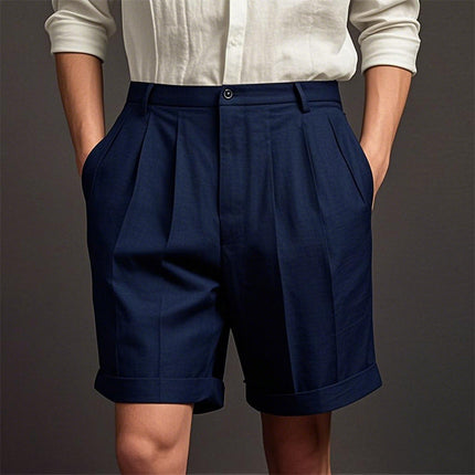Men's Cotton Linen Casual Sports Shorts | Solid Color | Breathable & Durable | Side & Back Pockets | Versatile for Casual Outings & Sports | Stylish Simple Design | Comfortable Summer Apparel