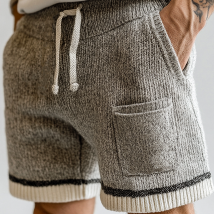 Men's Athletic Shorts | Contrast Knitted Design | Elastic Waist with Drawstring | High-Quality Breathable Fabric | Lightweight & Quick-Drying | Functional Pockets | Versatile for Gym, Running, Casual Wear