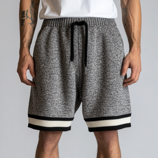 Men's Athletic Shorts | Contrast Color | Elastic Waist | Breathable Knitted Fabric | Quick-Drying | Side Pockets | Casual Sports | Lightweight | Adjustable Drawstring | Multiple Sizes Available