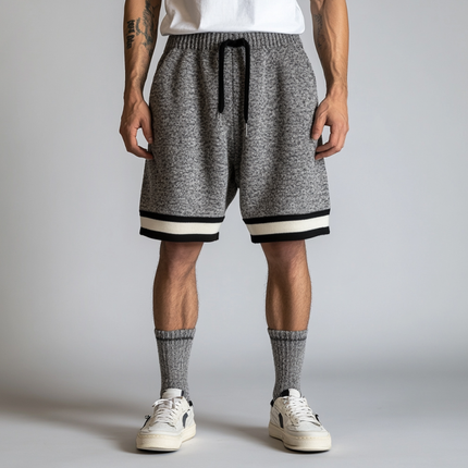 Men's Athletic Shorts | Contrast Color | Elastic Waist | Breathable Knitted Fabric | Quick-Drying | Side Pockets | Casual Sports | Lightweight | Adjustable Drawstring | Multiple Sizes Available