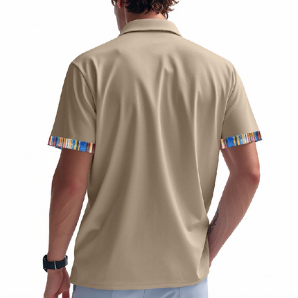 Men's Patchwork Polo Shirt | Lapel Collar | Short Sleeve | Casual Style | Unique Design | Comfortable & Breathable Fabric | Stylish & Versatile | Ideal for Casual & Semi-Formal Outings