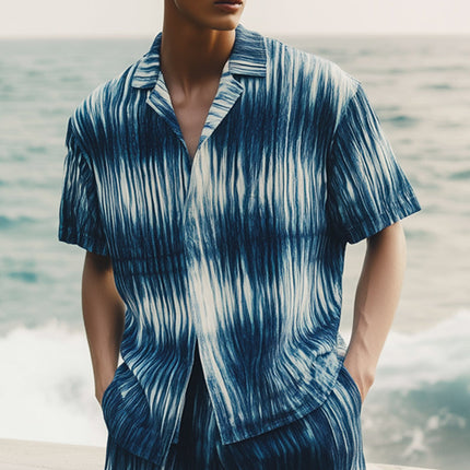 Men's Tie Dye Shorts and Short Sleeve Shirt Set | Summer Fashion | Breathable Lightweight Fabric | Vibrant Patterns | Elastic Waistband Shorts | Sizes S-3XL | Casual Beachwear | Machine Washable