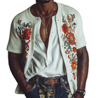 Men's Knitted Cardigan | Vintage Floral Embroidery | Short Sleeve | V-Neck | Casual & Semi-Formal Outerwear | Soft & Durable Fabric | Sizes S-3XL | Stylish Layering Piece | Fashion-Forward Design