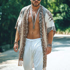 Men's Summer Shirt | Printed Tassel Design | Knee-Length | Buttonless | Short Sleeve | Lightweight Fabric | Festival & Beach Wear | Relaxed Fit | Machine Washable | Sizes S to 3XL