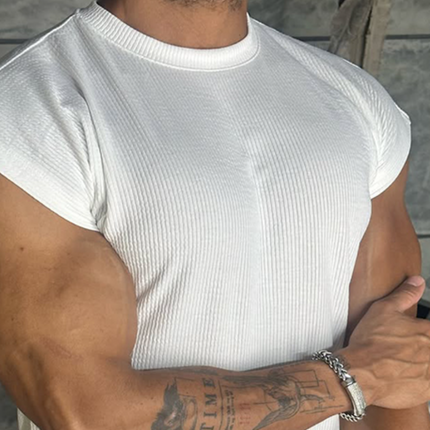 Men's Retro Casual Solid Sleeveless Tank Top | Breathable Cotton | Crew Neck | S-3XL Sizes | Summer Gym & Casual Wear